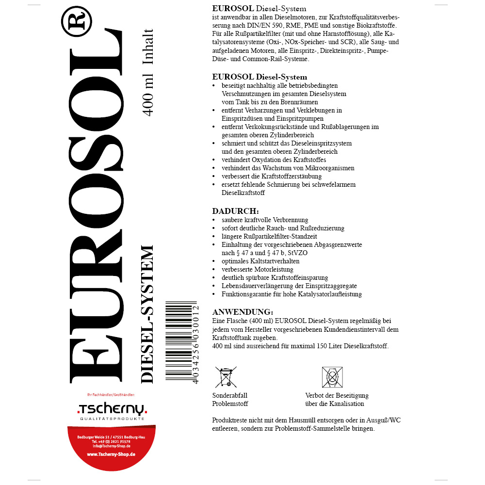EUROSOL Diesel System / Reiniger 400ml